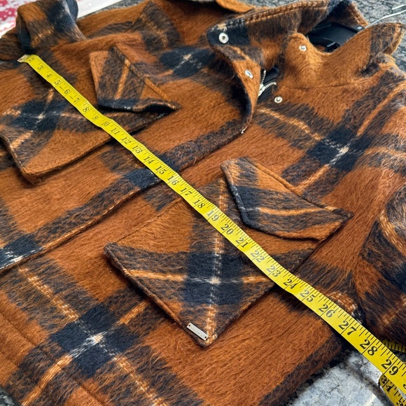 Nine West Burnt Orange & Black Plaid Teddy Jacket shacket EUC XL - Picture 13 of 16